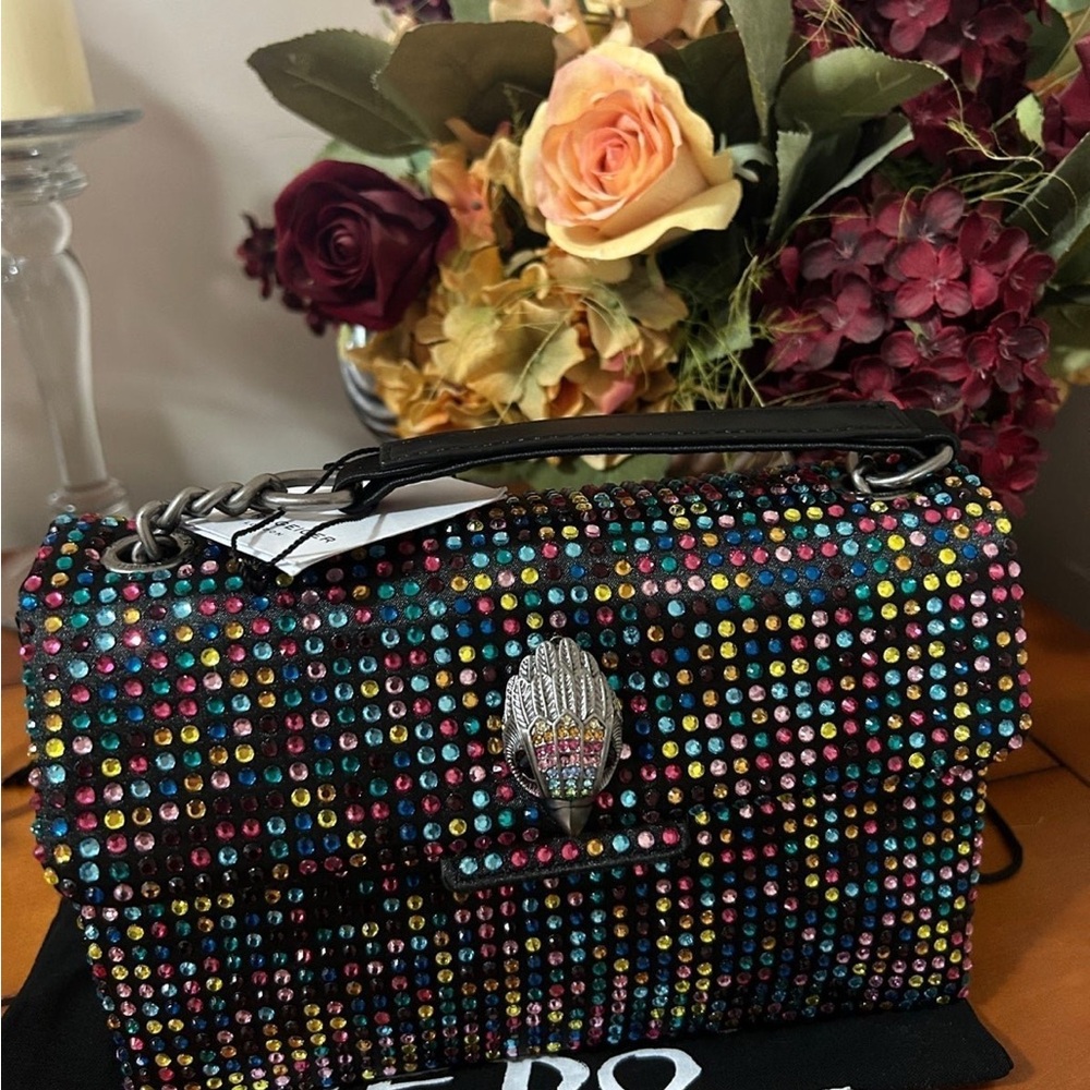 Kurt Geiger Rainbow Rhinestone Crossbody Bag NWT